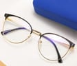 Damskie okulary Kocie  Oczy zerówki do komputera BLUE LIGHT na teleskopach 25110 Czarny/Złoty