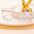 Damskie okulary Kocie  Oczy zerówki do komputera BLUE LIGHT na teleskopach 25156C Różowy/Złoty