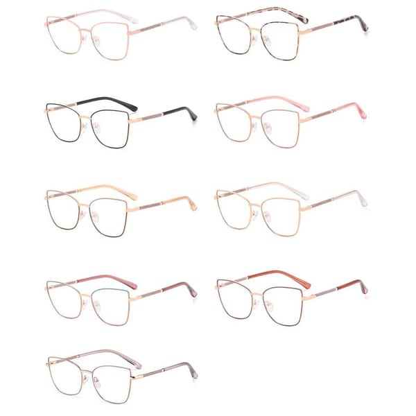 Damskie okulary Kocie  Oczy zerówki do komputera BLUE LIGHT na teleskopach 25156C Różowy/Złoty