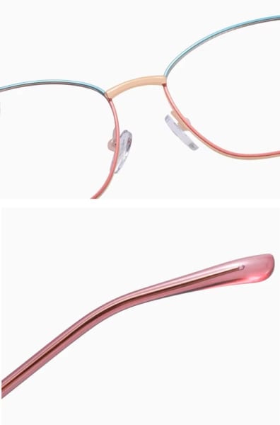 Damskie okulary Kocie  Oczy zerówki do komputera BLUE LIGHT na teleskopach 25156C Różowy/Złoty