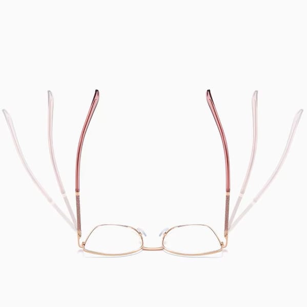 Damskie okulary Kocie  Oczy zerówki do komputera BLUE LIGHT na teleskopach 25156C Różowy/Złoty