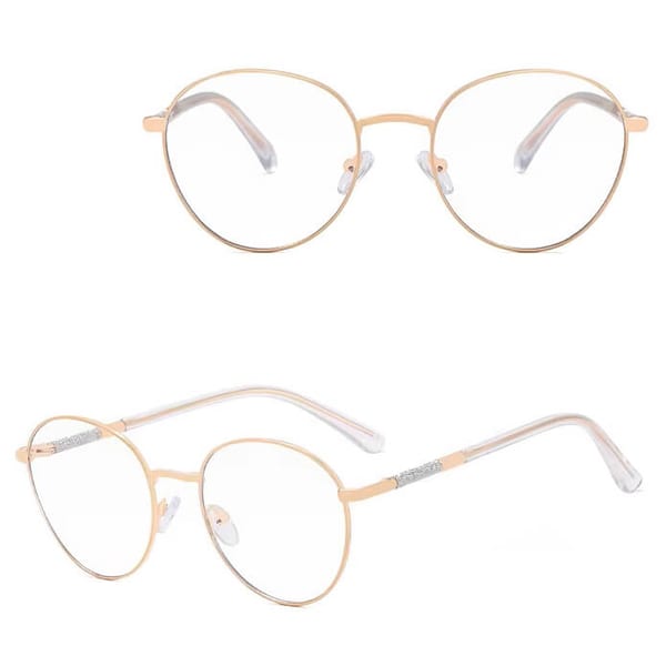 Damskie okulary Lenonki zerówki do komputera BLUE LIGHT na teleskopach 25148A Złoty