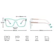 Damskie kwadratowe okulary zerówki do komputera BLUE LIGHT z flexami 25157D Transparentny/Róż