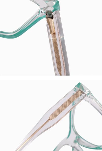 Damskie kwadratowe okulary zerówki do komputera BLUE LIGHT z flexami 25157D Transparentny/Róż