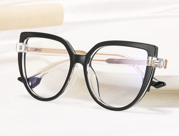 Damskie Okulary NA OBCASIE zerówki do komputera kocie BLUE LIGHT 25159 Czarne