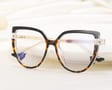 Damskie Okulary NA OBCASIE zerówki do komputera kocie BLUE LIGHT 25159A Czarne/Panterkowe