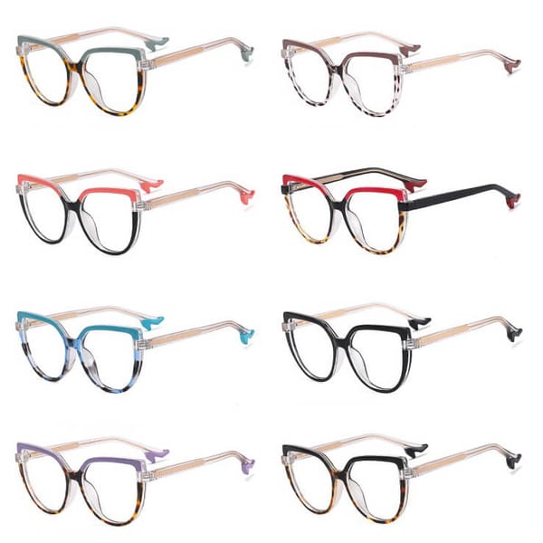 Damskie Okulary NA OBCASIE zerówki do komputera kocie BLUE LIGHT 25159A Czarne/Panterkowe
