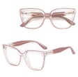 Damskie okulary kocie oczy zerówki do komputera BLUE LIGHT 25150C  transparentny/beżowy