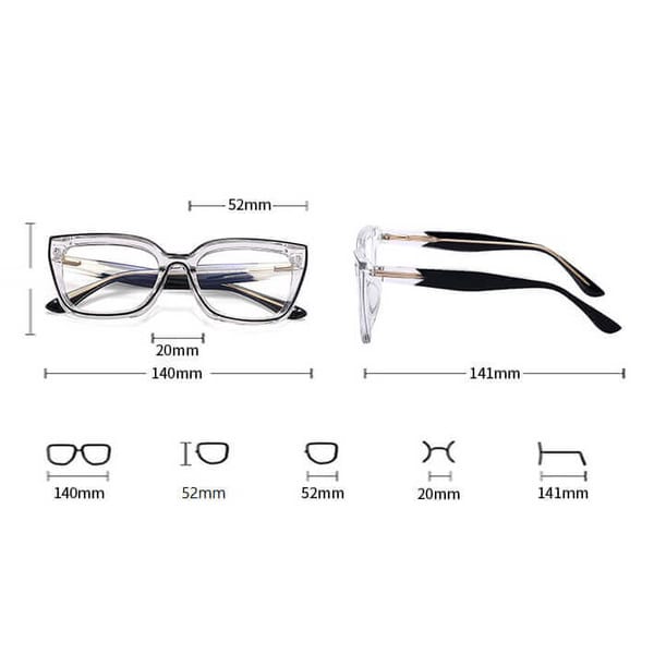 Damskie okulary kocie oczy zerówki do komputera BLUE LIGHT 25150C transparentny/beżowy