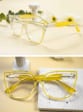 Damskie okulary kocie oczy zerówki do komputera BLUE LIGHT 25150G  transparentny/żółty