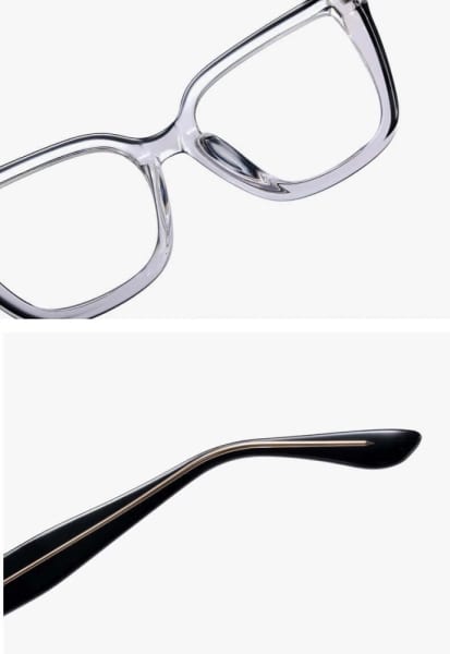 Damskie okulary kocie oczy zerówki do komputera BLUE LIGHT 25150G transparentny/żółty