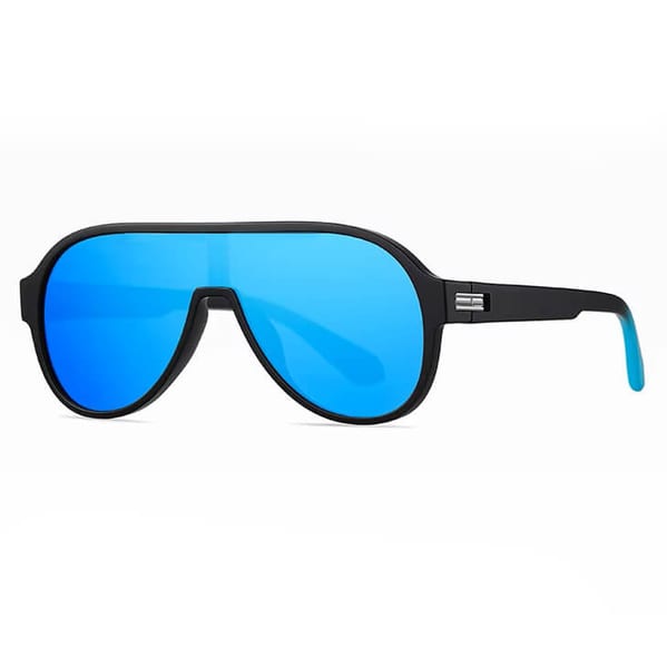 Okulary przeciwsłoneczne Pilotki lustrzane z filtrem UV400 SVM-19A czarne/niebieskie