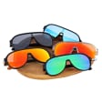 Okulary przeciwsłoneczne Pilotki lustrzane z filtrem UV400 SVM-19A czarne/niebieskie