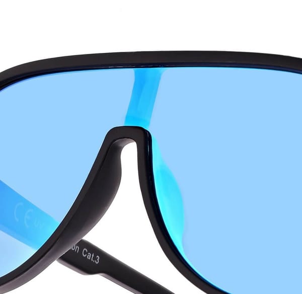 Okulary przeciwsłoneczne Pilotki lustrzane z filtrem UV400 SVM-19A czarne/niebieskie