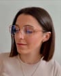 Damskie okulary kocie zerówki do komputera BLUE LIGHT 25158A Złoty