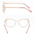 Damskie okulary kocie zerówki do komputera BLUE LIGHT 25158D Złoty/Różowy