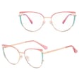 Damskie okulary kocie zerówki do komputera BLUE LIGHT 25158D Złoty/Różowy