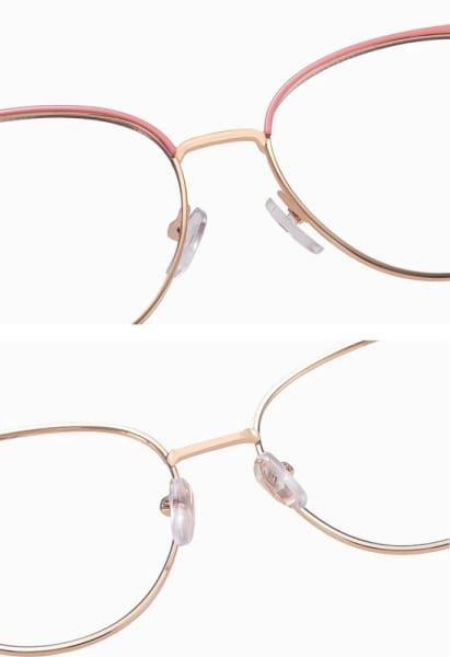 Damskie okulary kocie zerówki do komputera BLUE LIGHT 25158D Złoty/Różowy