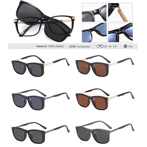 2w1 Okulary do komputera + nakładka przeciwsłoneczna na magnes Clip-On 25160C granatowy