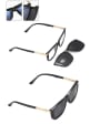2w1 Okulary do komputera + nakładka przeciwsłoneczna na magnes Clip-On 25160C granatowy