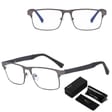Metalowe męskie okulary zerówki z filtrem Blue Light do komputera 25139C grafitowe + akcesoria