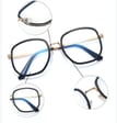 Damskie owalne okulary zerówki do komputera BLUE LIGHT na teleskopach 25155E Granatowy/Złoty