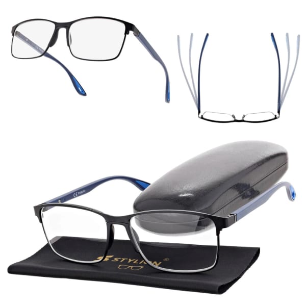 Plusy +0.50 Męskie okulary do czytania korekcyjne ST336 czarny/granat