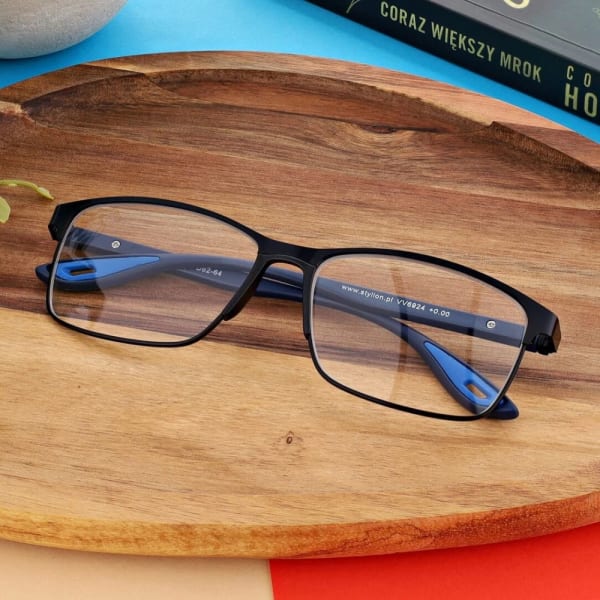 Plusy +0.50 Męskie okulary do czytania korekcyjne ST336 czarny/granat