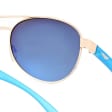 Niebieskie okulary przeciwsłoneczne pilotki z polaryzacją POL-64 blue/gold