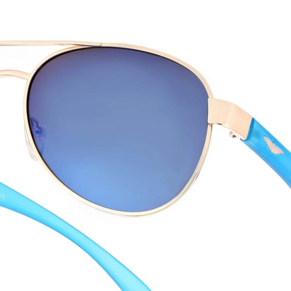 Niebieskie okulary przeciwsłoneczne pilotki z polaryzacją POL-64 blue/gold