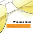 Żółte rozjaśniające okulary pilotki do Jazdy Nocą dla kierowców Polaryzacyjne STL59