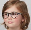 Elastyczne dziecięce oprawki okularowe zerówki okrągłe + gumka Sunoptic K8C czarne