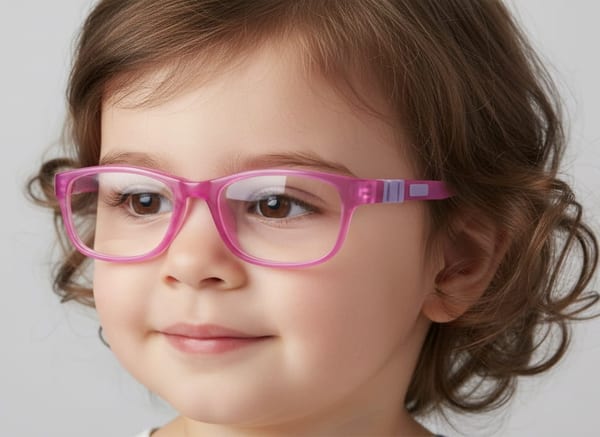 Elastyczne dziecięce oprawki okularowe zerówki prostokątne + gumka Sunoptic K6 fioletowe