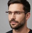 Męskie żyłkowe oprawki korekcyjne okulary zerówki 982F brązowe