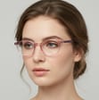 Okrągłe oprawki korekcyjne okulary zerówki TR-97E różowy transparentny  
