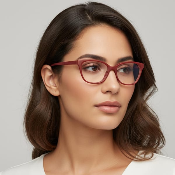 Damskie okulary acetatowe oprawki korekcyjne zerówki kocie AC394C granatowy