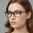 Okulary zerówki acetatowe oprawki korekcyjne prostokątne AC399A czarne