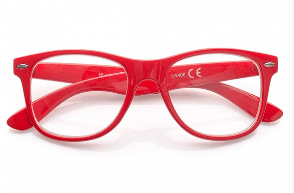 Czerwone okulary zerówki nerdy NR-61
