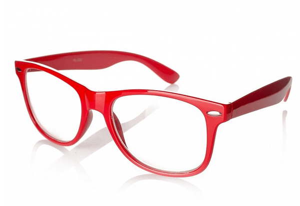 Czerwone okulary zerówki nerdy NR-61