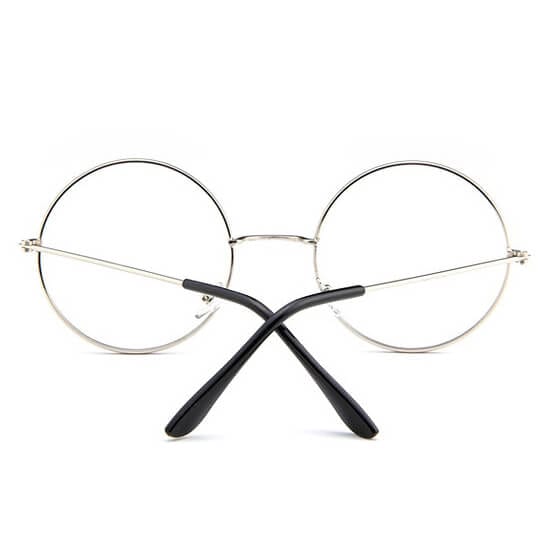 Okrągłe srebrne okulary Lenonki z filtrem Blue Light do komputera zerówki DS-97A