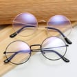 Okrągłe srebrne okulary Lenonki z filtrem Blue Light do komputera zerówki DS-97A