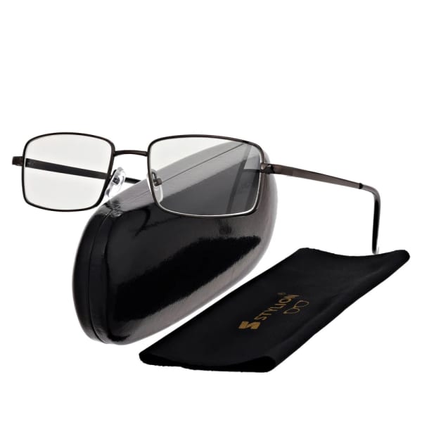 Plusy +4.00 Fotochromowe okulary do czytania z flexami ST342 czarne