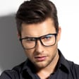 Męskie okulary zerówki z filtrem Blue Light i Antyrefleks do komputera 25170 czarny/szary