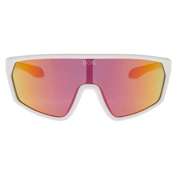 Juniorskie gumowe okulary przeciwsłoneczne sportowe GOG E995-3 biały/różowy