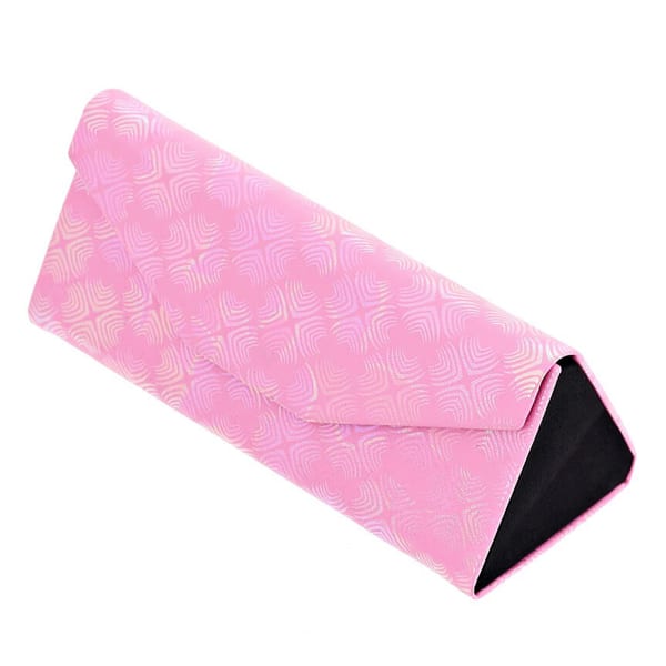 Etui na okulary składane w trójkąt ET-133C jasny róż
