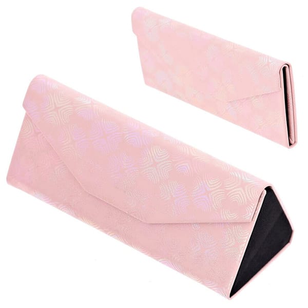 Etui na okulary składane w trójkąt ET-133D pudrowe
