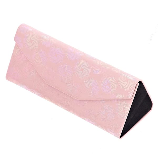 Etui na okulary składane w trójkąt ET-133D pudrowe