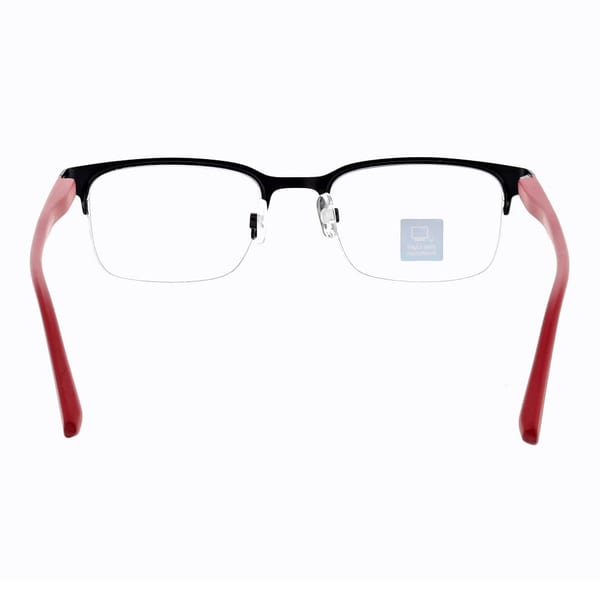 Męskie okulary +1.50 do czytania i komputera Blue Light+Antyrefleks STL281 czarny/czerwony
