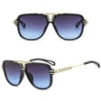 Okulary przeciwsłoneczne pilotki z filtrem UV400 - SKK-07A czarny/złoty