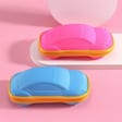 Etui na okulary dla dzieci AUTKO na zamek ET-134B niebieski/neonowy